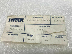 FERRARI 348 F40 OVERSUPPLY SYSTEM SCREW BOLT OEM 13836271